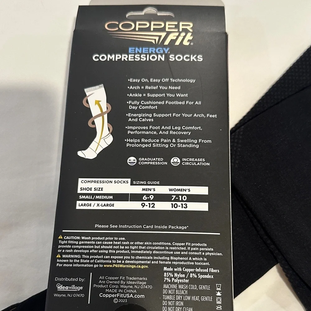 Copper fit Black Compression Socks nwot